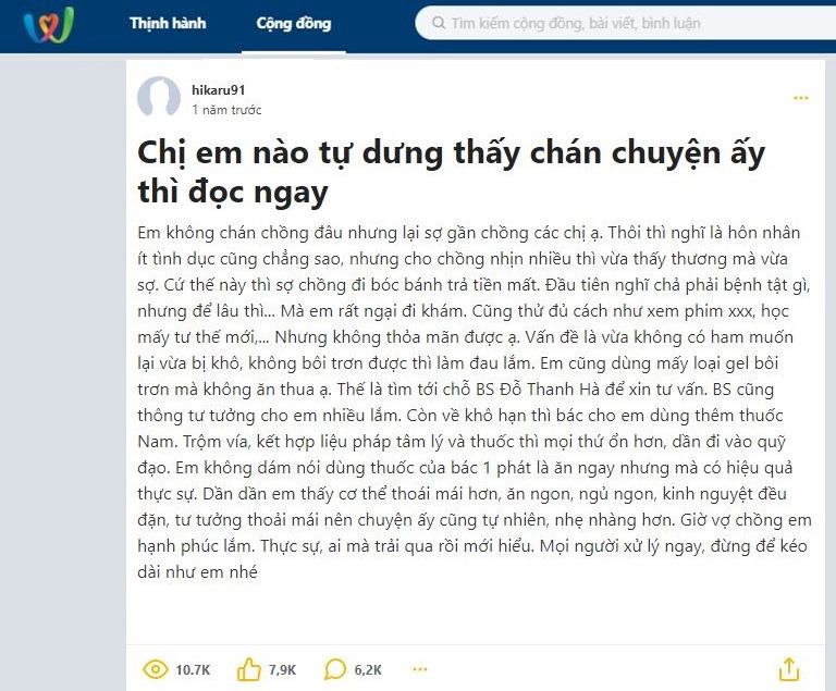 Review về hiệu quả bài thuốc trên diễn đàn webtretho