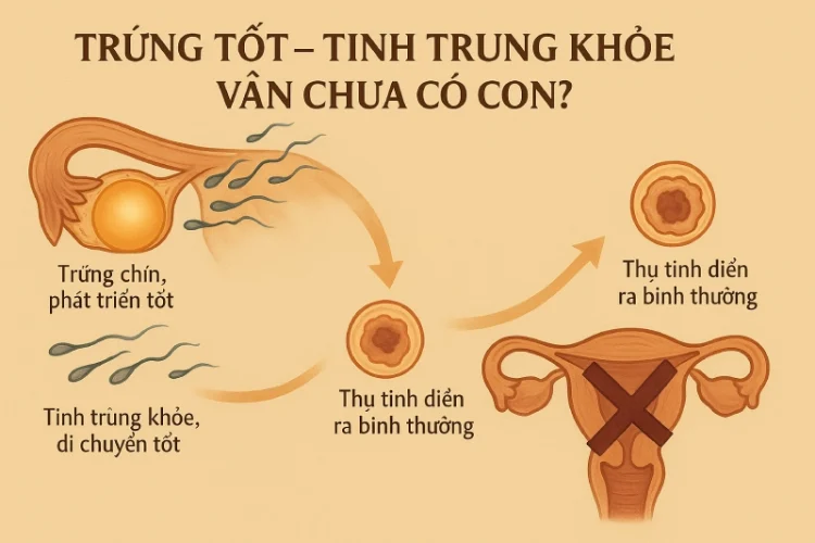 Trứng tốt - Tinh trùng khỏe nhưng mãi không thể có con