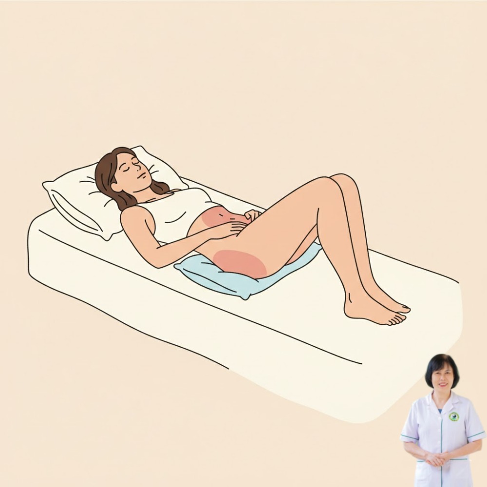 c&aacute;ch k&ecirc; gối để dễ thụ thai