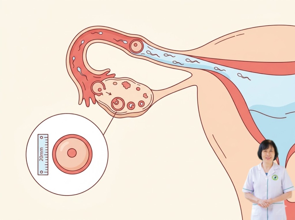 C&oacute; những trường hợp trứng đạt 20mm nhưng kh&ocirc;ng thể rụng, y học cổ truyền gọi l&agrave; hiện tượng kh&iacute; trệ h