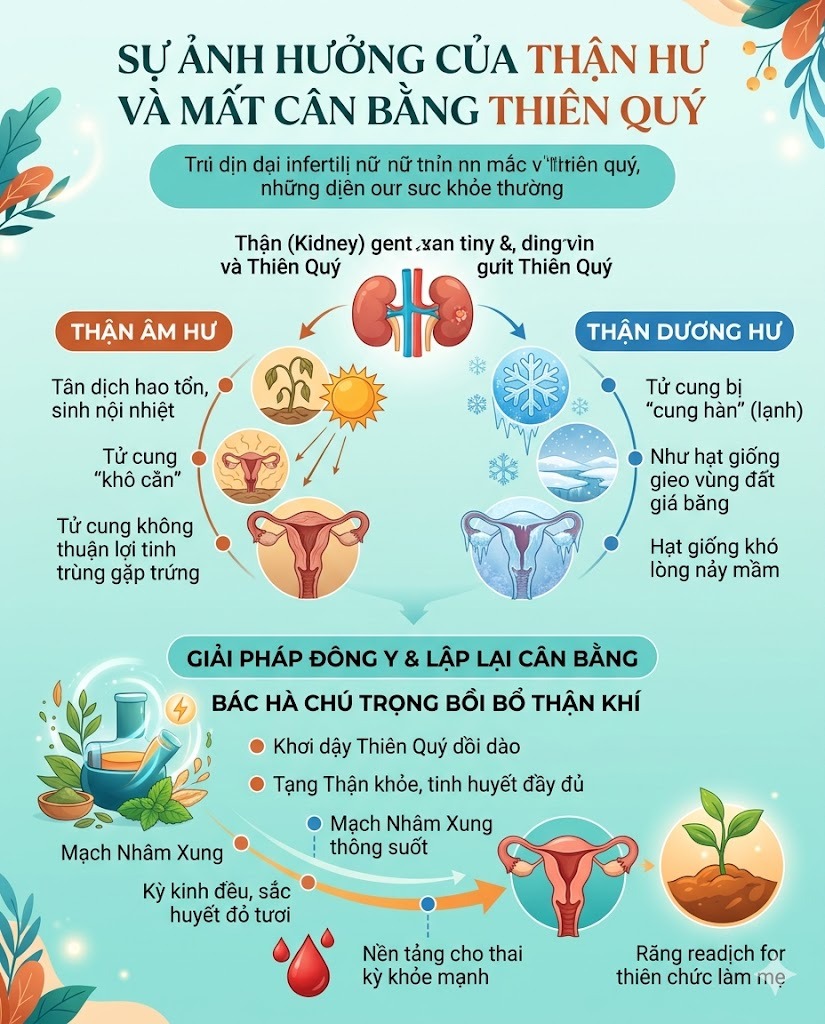 Sự ảnh hưởng của Thận hư và mất cân bằng Thiên Quý Sự ảnh hưởng của Thận hư và mất cân bằng Thiên Quý