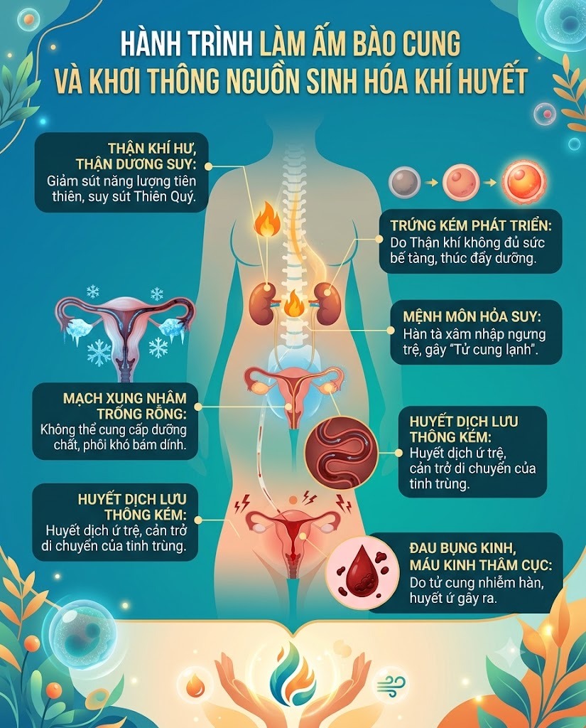 Hành trình làm ấm bào cung và khơi thông nguồn sinh hóa khí huyết