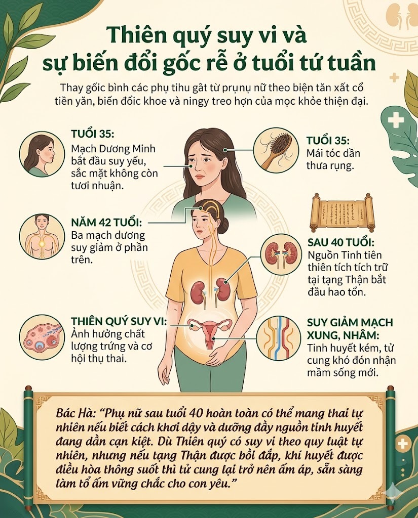 Thiên quý suy vi và sự biến đổi gốc rễ ở tuổi tứ tuần Thiên quý suy vi và sự biến đổi gốc rễ ở tuổi tứ tuần