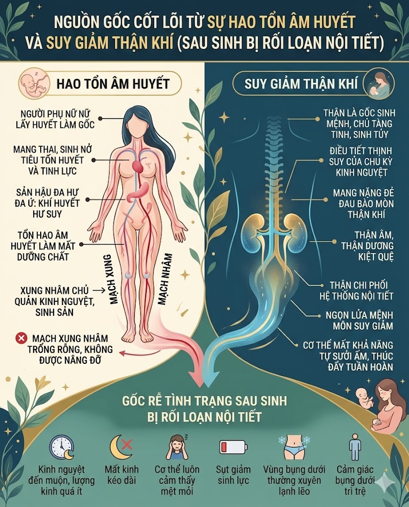Nguồn gốc cốt lõi từ sự hao tổn âm huyết và suy giảm thận khí Nguồn gốc cốt lõi từ sự hao tổn âm huyết và suy giảm thận khí
