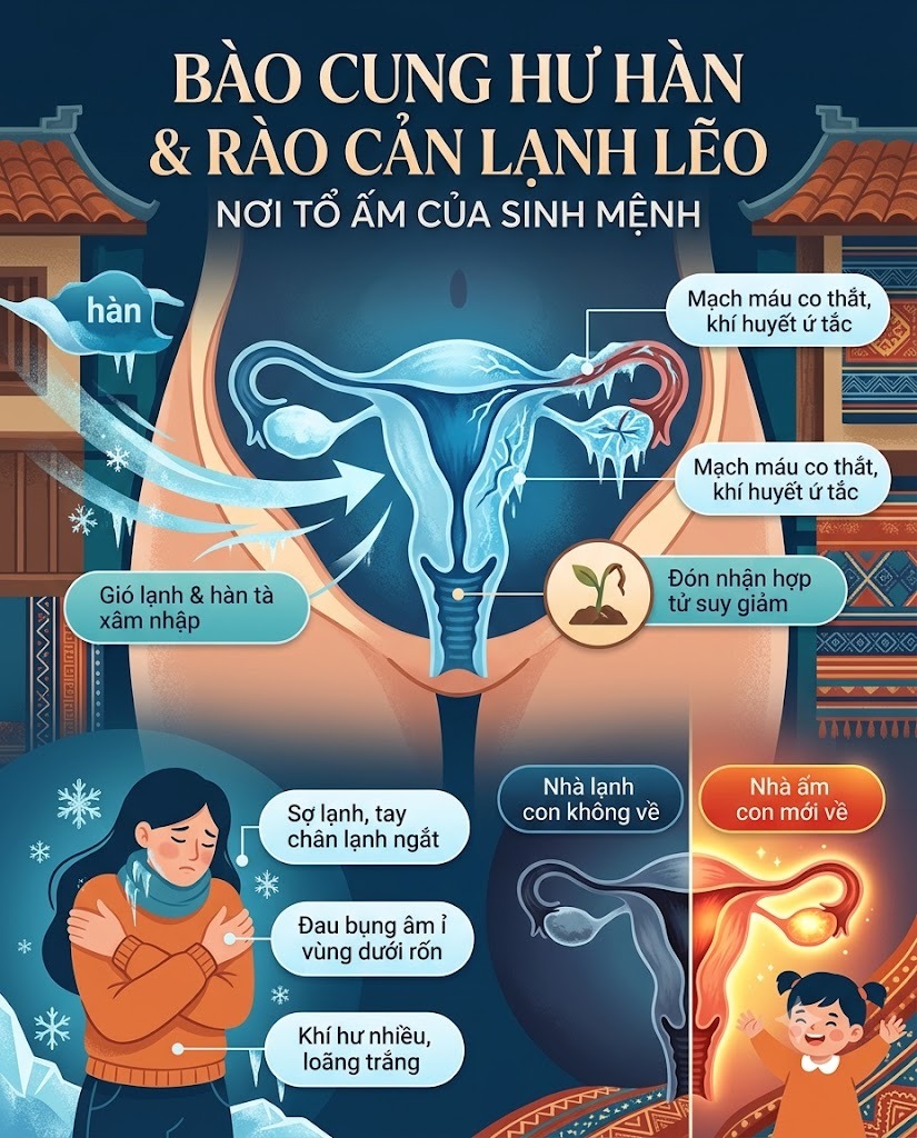 Bào cung hư hàn và rào cản lạnh lẽo nơi tổ ấm của sinh mệnh